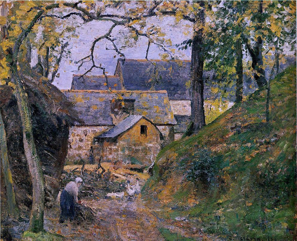 Camille Pissarro A Farm at Montfoucault - Canvas Print