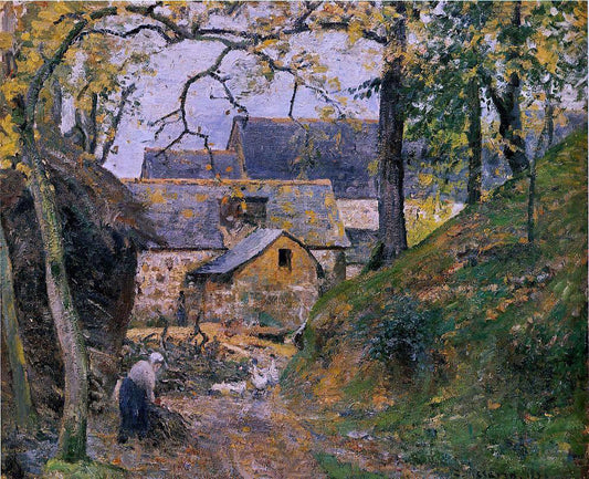 Camille Pissarro A Farm at Montfoucault - Canvas Print