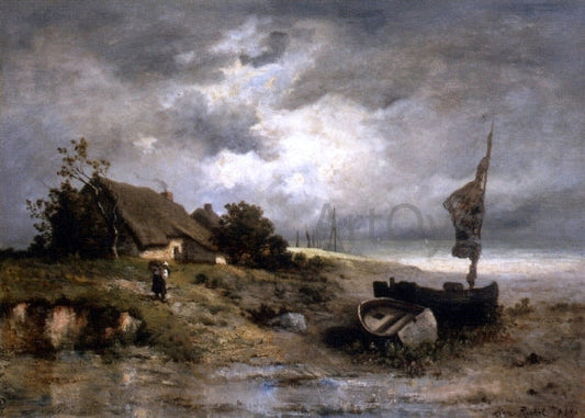 Leon Richet Farm House by the Sea - Canvas Print