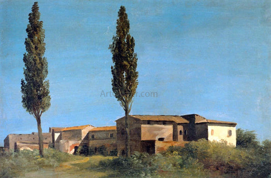 Pierre-Henri De Valenciennes Farm-buildings at the Villa Farnese: the Two Poplar Trees - Canvas Print