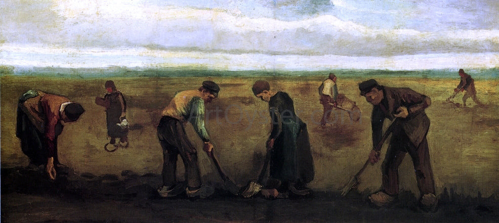 Vincent Van Gogh Farmers Planting Potatoes - Canvas Print