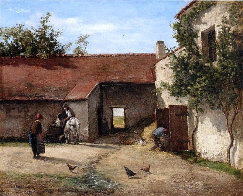 Camille Pissarro Farmyard - Canvas Print