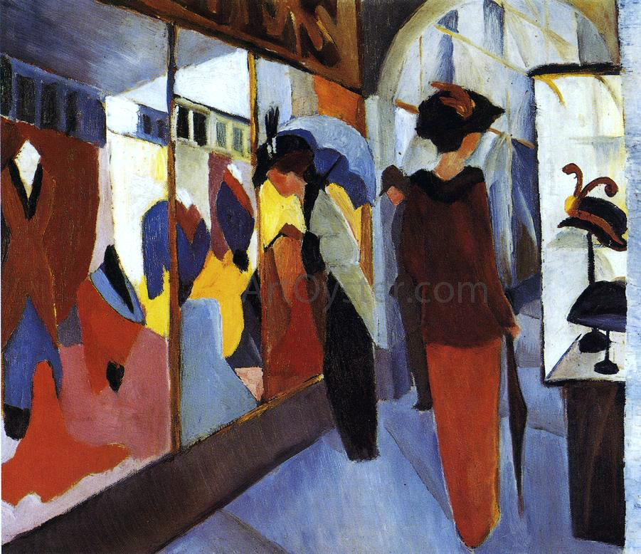 August Macke A Fashion Shop - Canvas Print