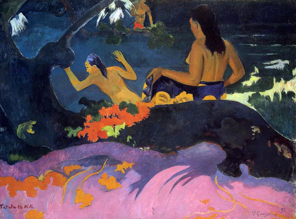Paul Gauguin Fatata te Miti (also known as By the Sea) - Canvas Print