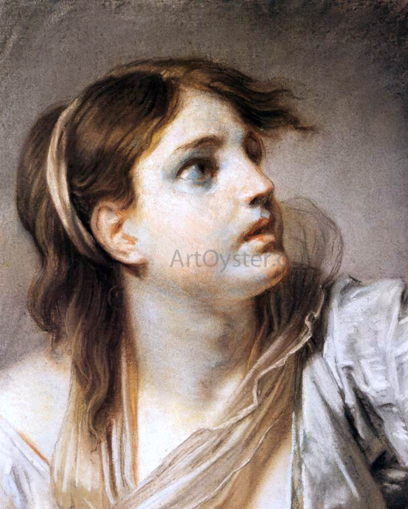 Jean Baptiste Greuze Fear, Expression Head - Canvas Print