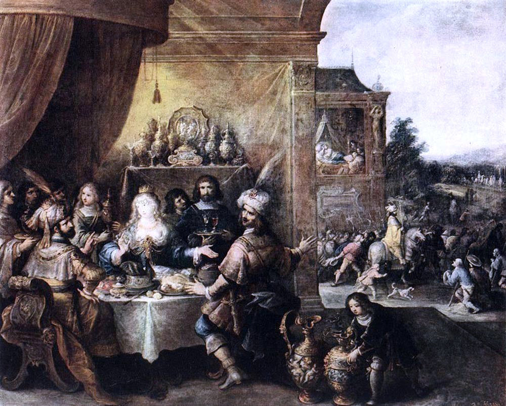 The Younger Frans Francken Feast of Esther - Canvas Print