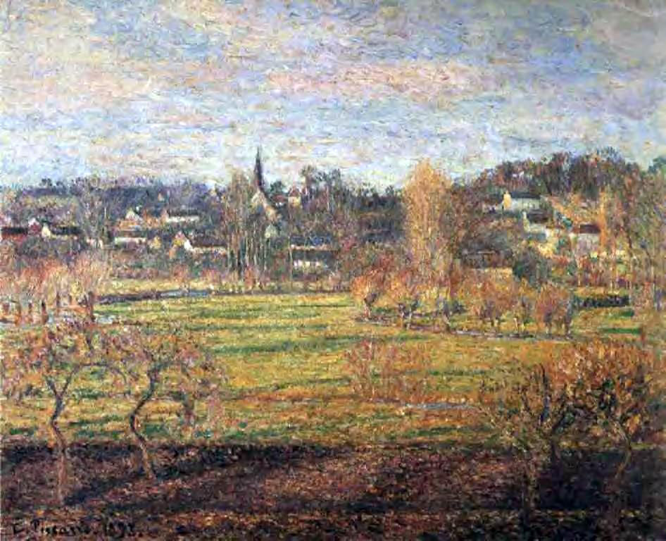 Camille Pissarro February, Sunrise, Bazincourt - Canvas Print