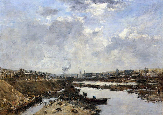 Eugene-Louis Boudin Fecamp, the Inner Port under Construction - Canvas Print
