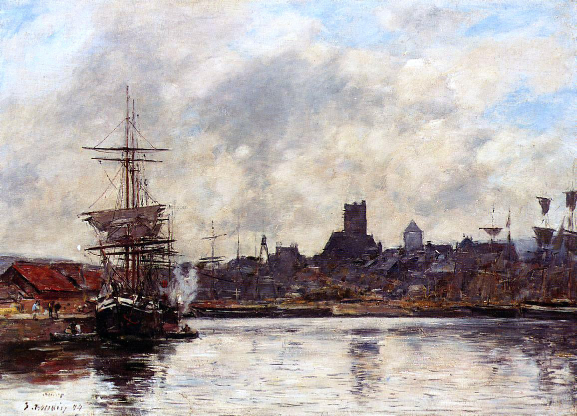 Eugene-Louis Boudin Fecamp, the Port - Canvas Print