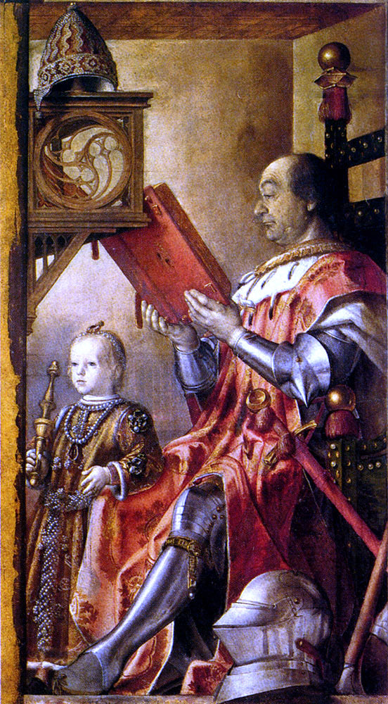 Pedro Berruguete Federico Da Montefeltro With His Son Guidobaldo - Canvas Print