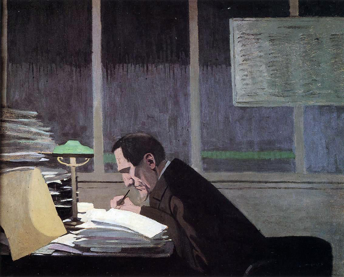 Felix Vallotton Felix Feneon at the Revue Blanche - Canvas Print