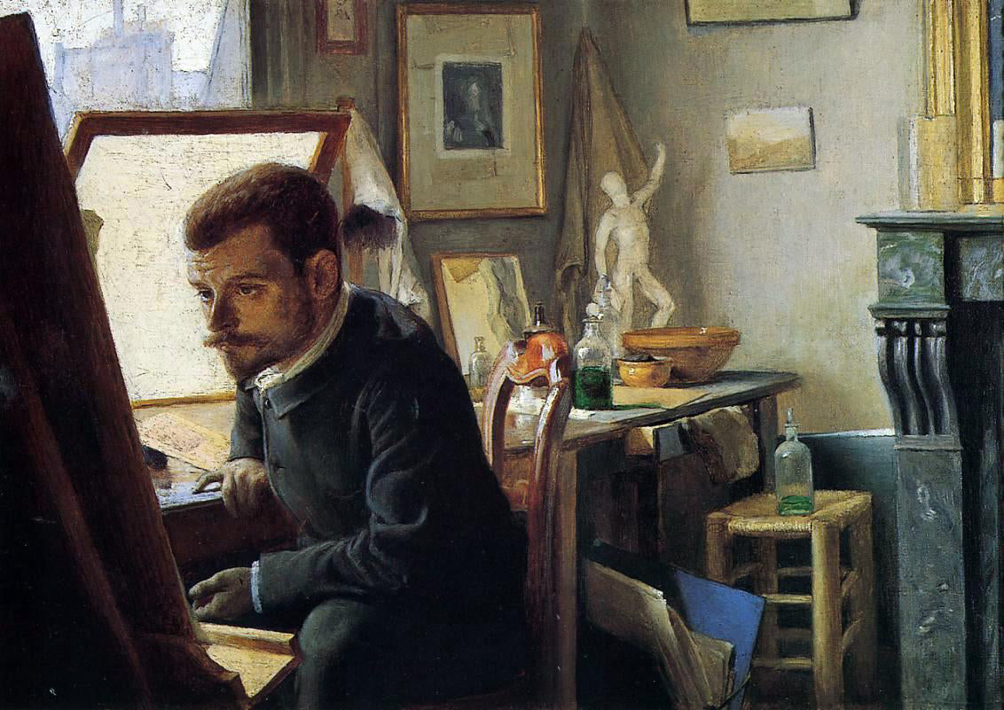 Felix Vallotton Felix Jasinski in His Printmaking Studio - Canvas Print
