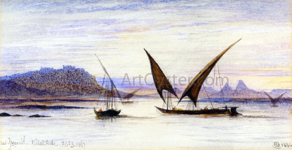 Edward Lear Feluccas on the Nile near Abu-Simbel - Canvas Print
