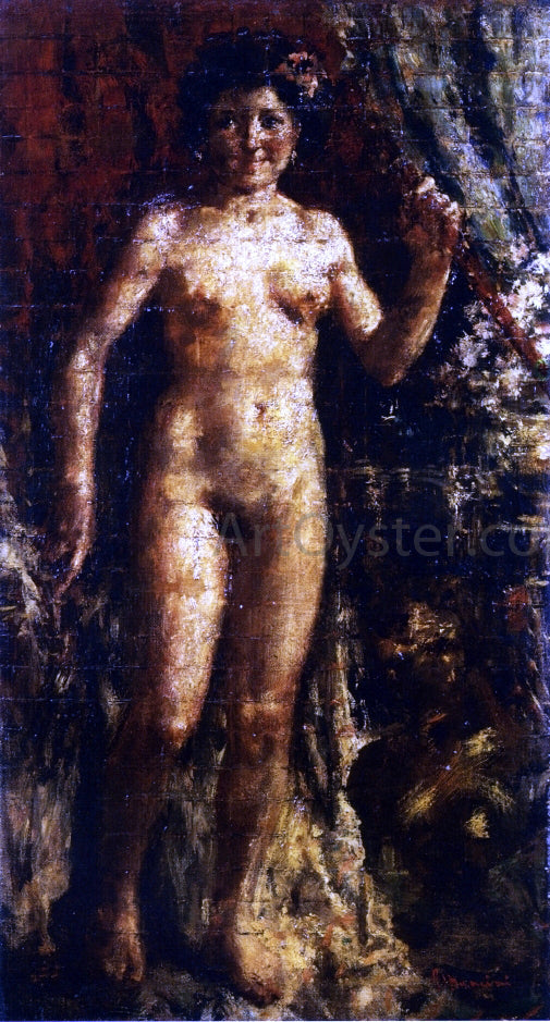 Antonio Mancini Female Nude - Canvas Print