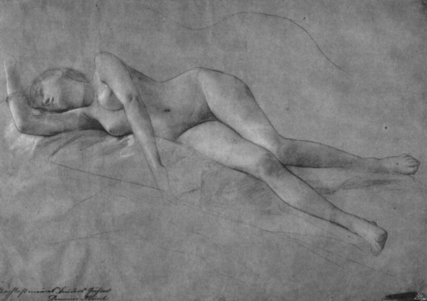 Gustav Klimt Female Nudes - Canvas Print