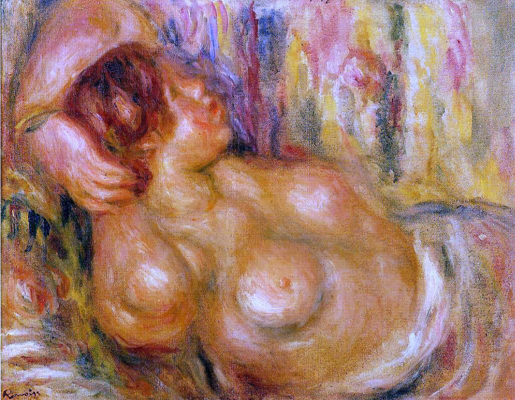 Pierre Auguste Renoir Femme a la Poitrine, Nue Endormie - Canvas Print
