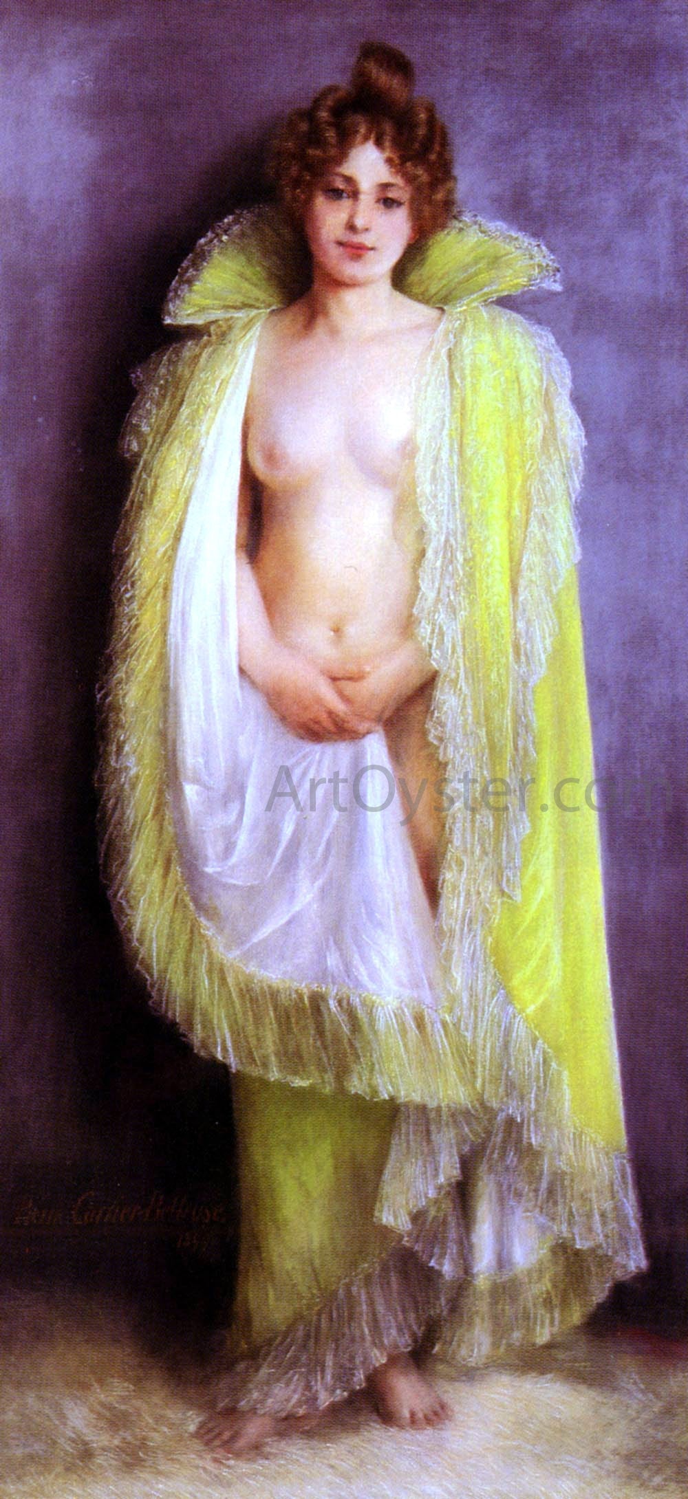 Pierre Carrier-Belleuse Femme En Deshabillee Verte - Canvas Print