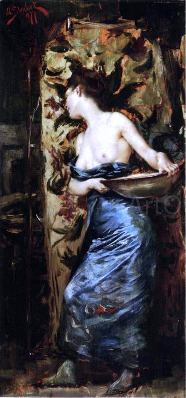 Julius LeBlanc Stewart Femme Mi-Nue - Canvas Print
