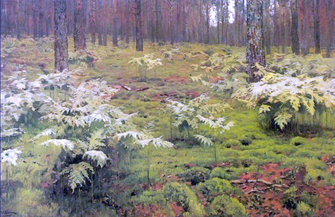 Isaac Ilich Levitan Ferns in a Forest - Canvas Print