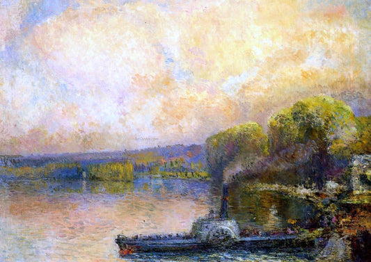 Albert Lebourg Ferry on the Bouille - Canvas Print
