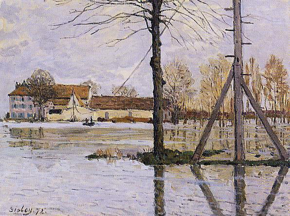 Alfred Sisley Ferry to the Ile-de-la-Loge, Flood - Canvas Print