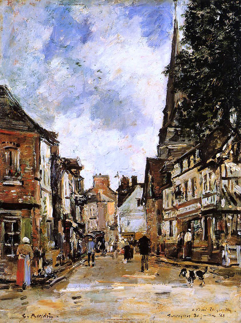 Eugene-Louis Boudin Fervaques, a Village Street - Canvas Print