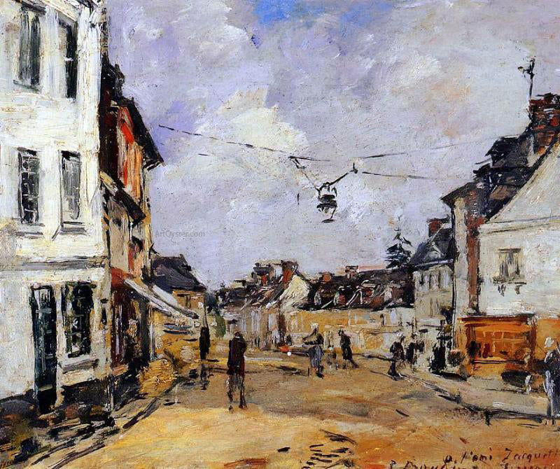 Eugene-Louis Boudin Fervaques, the Main Street - Canvas Print