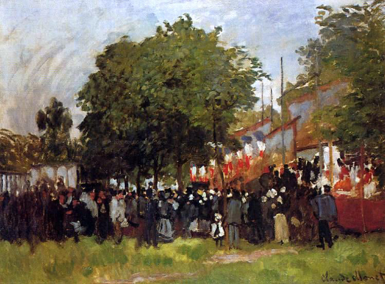 Claude Oscar Monet Fete at Argenteuil - Canvas Print