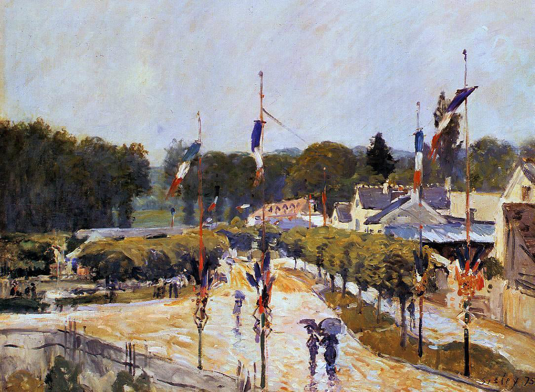 Alfred Sisley Fete Day at Marly-le-Roi (also known as The Fourteenth of July at Marly-le-Roi) - Canvas Print