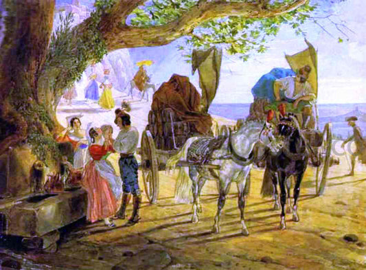 Karl Pavlovich Brulloff Fete in Albano - Canvas Print