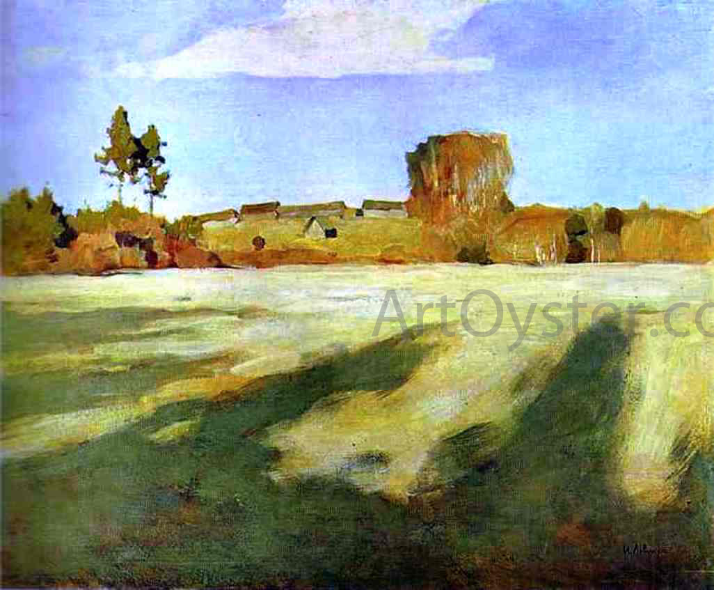 Isaac Ilich Levitan Field After Harvest - Canvas Print