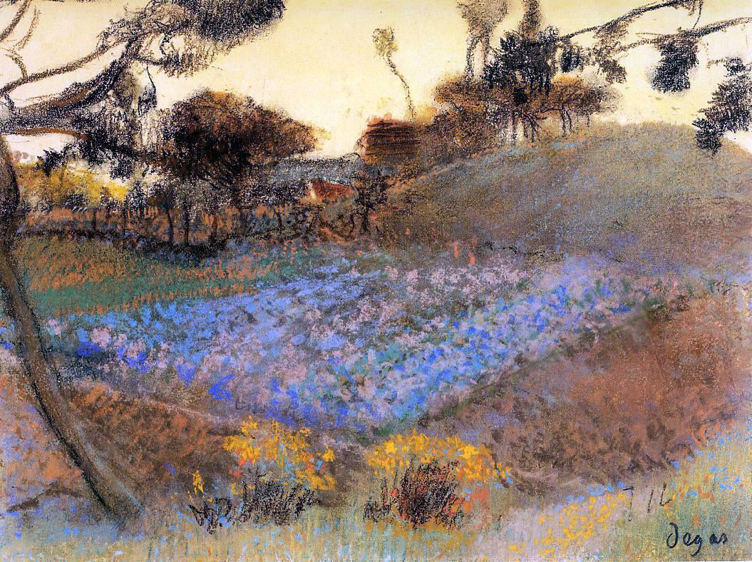 Edgar Degas Field of Flax - Canvas Print