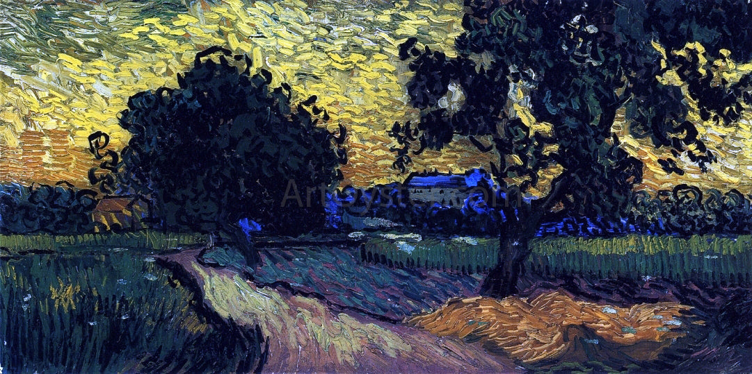 Vincent Van Gogh Field with Trees, the Chateau of Auvers - Canvas Print