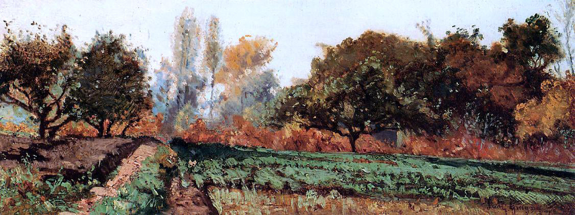 Paul-Camille Guigou Fields and Trees, Autumn Study - Canvas Print