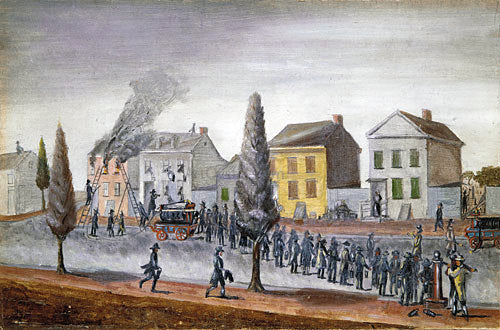 William P Chappel Fighting a Fire - Canvas Print