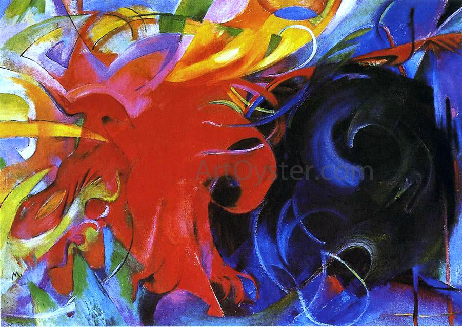 Franz Marc Fighting Forms - Canvas Print