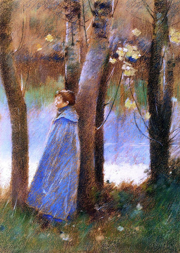 Theodore Robinson Figure in a Landscape - Canvas Print