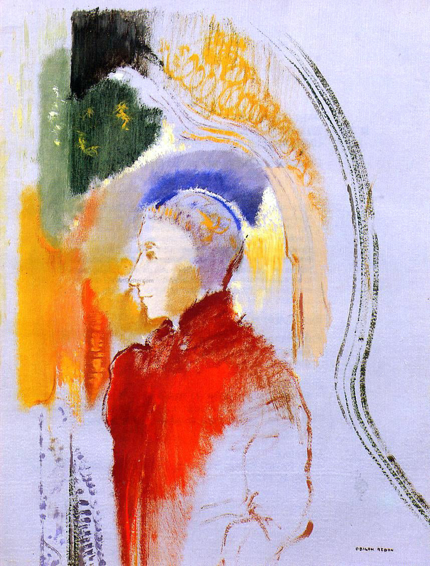 Odilon Redon Figure in Profile - Canvas Print