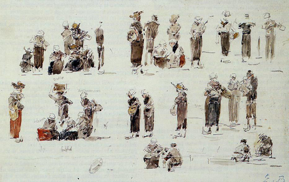 Eugene-Louis Boudin Figure Study - Canvas Print