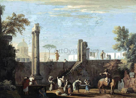 Marco Ricci Figures Among Ruins - Canvas Print