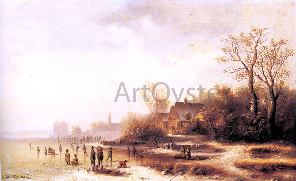 Anton Doll Figures in a Frozen Winter Landscape - Canvas Print