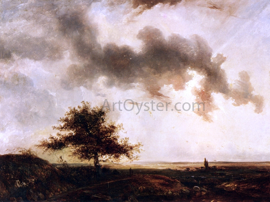 Theodore Rousseau Figures in a Landscape - Canvas Print