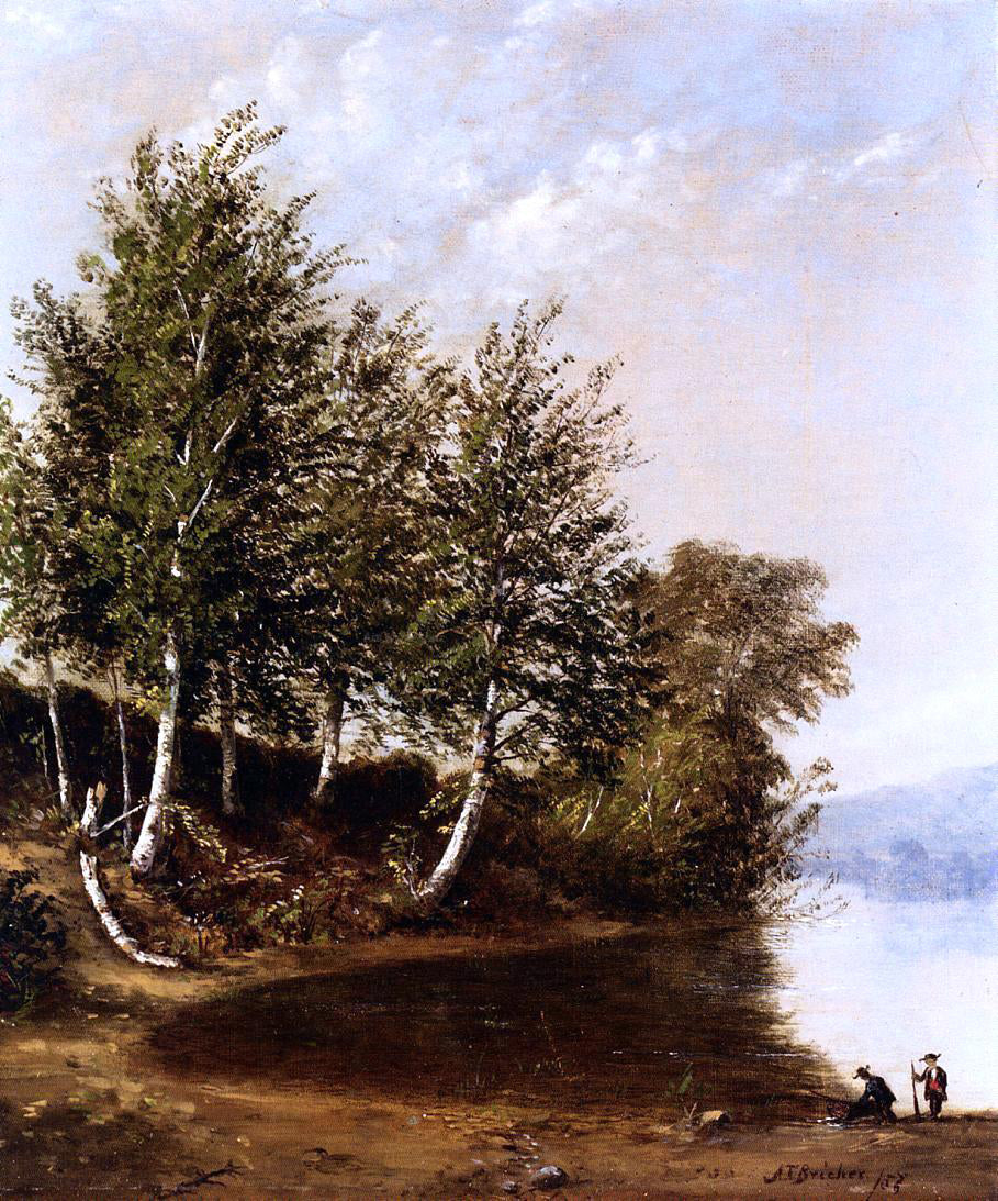 Alfred Thompson Bricher Figures in a Landscape - Canvas Print