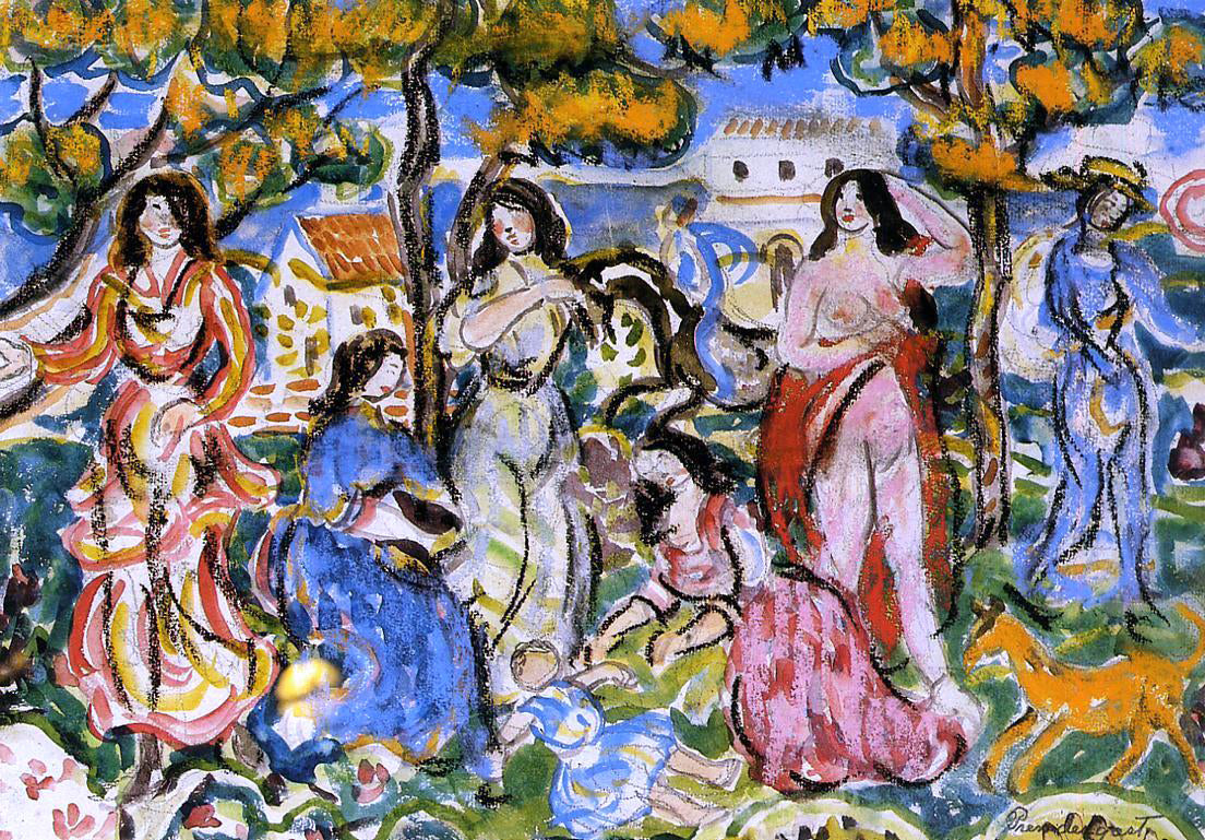 Maurice Prendergast Figures in a Landscape - Canvas Print