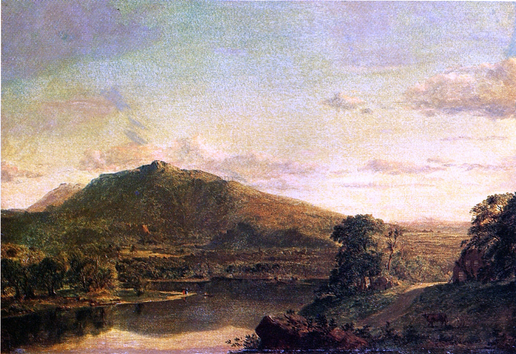 Frederic Edwin Church Figures in a New England Landscape - Canvas Print
