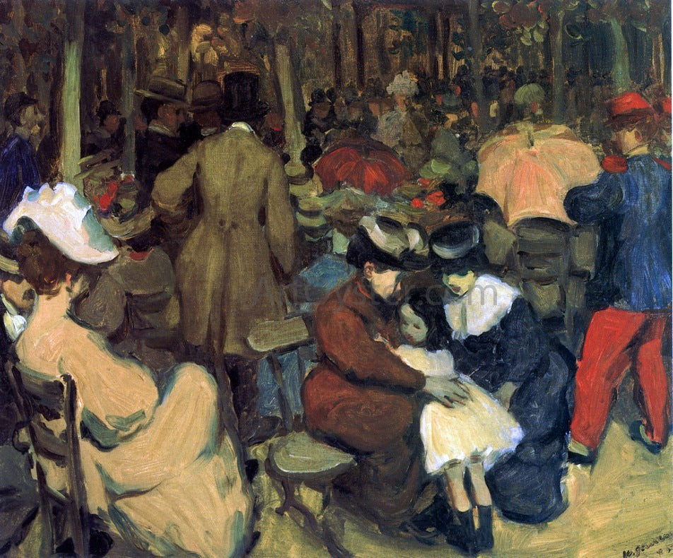 William James Glackens Figures in a Park, Paris - Canvas Print
