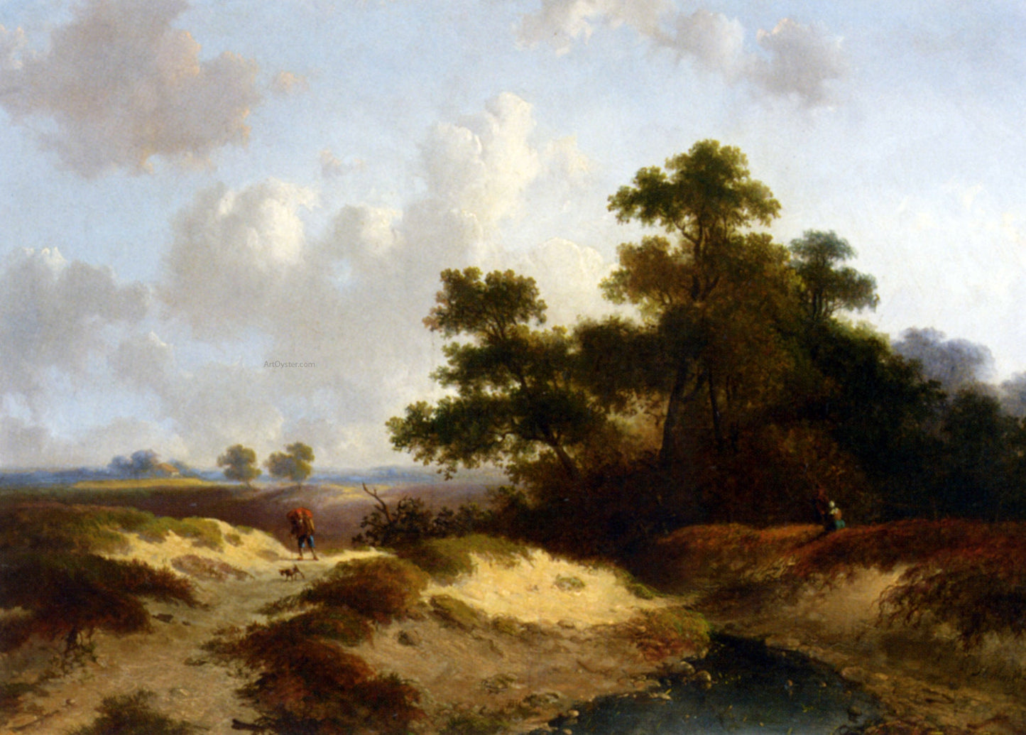 Jan Evert Morel Figures in a Summer Landscape - Canvas Print