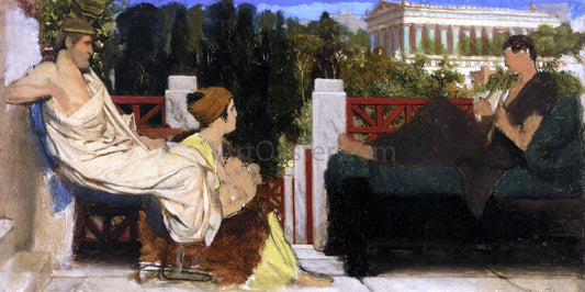 Sir Lawrence Alma-Tadema Figures on the Terrace by the Acropolis - Canvas Print