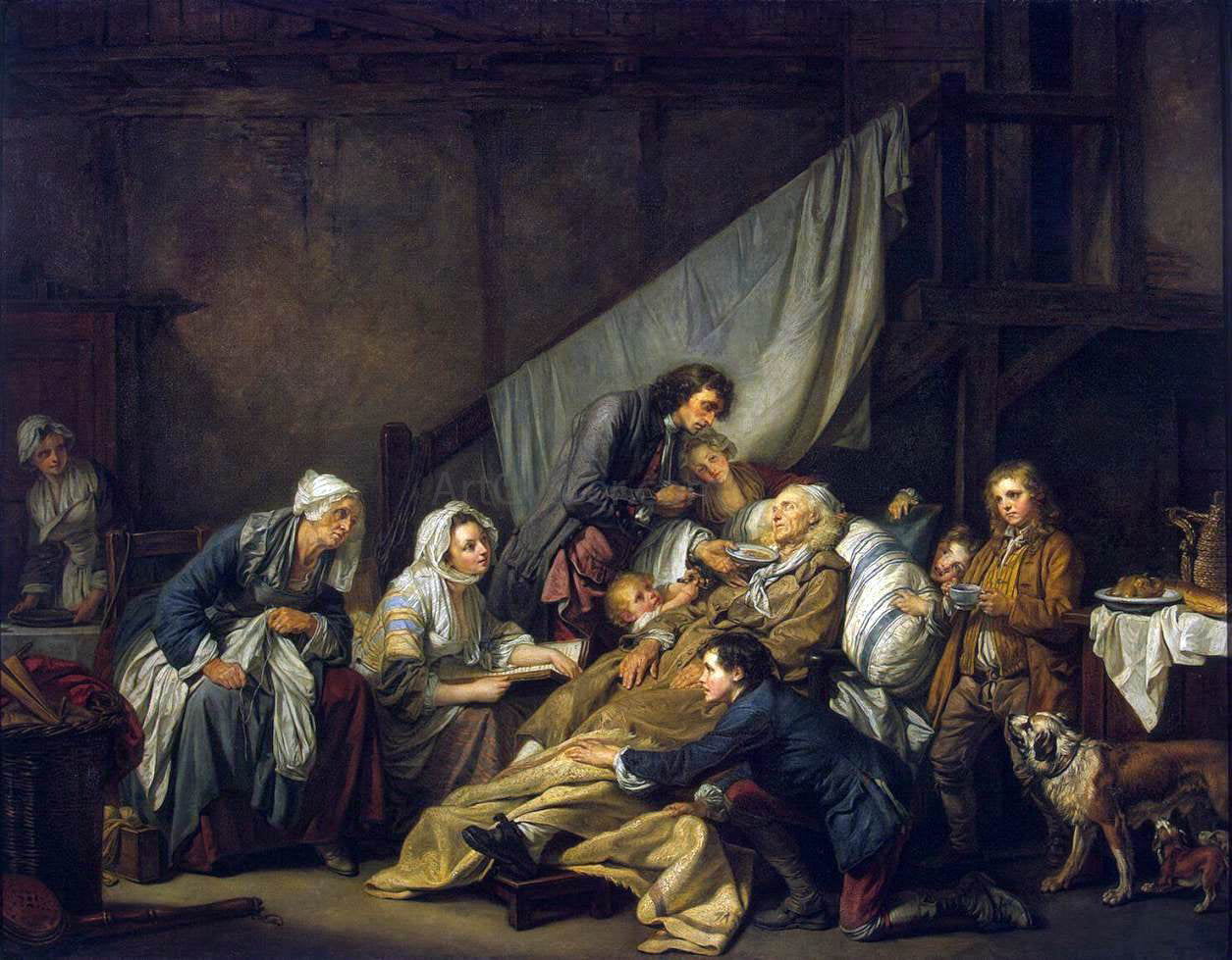Jean Baptiste Greuze Filial Piety - Canvas Print