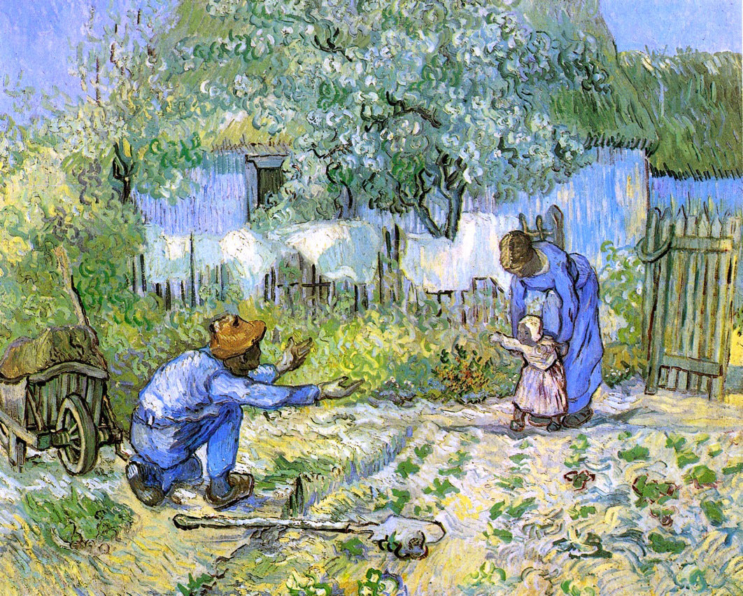 Vincent Van Gogh First Steps (after Millet) - Canvas Print